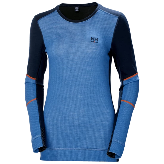W HH Lifa Merino Crewneck -XS-595 Navy/Stone Blue